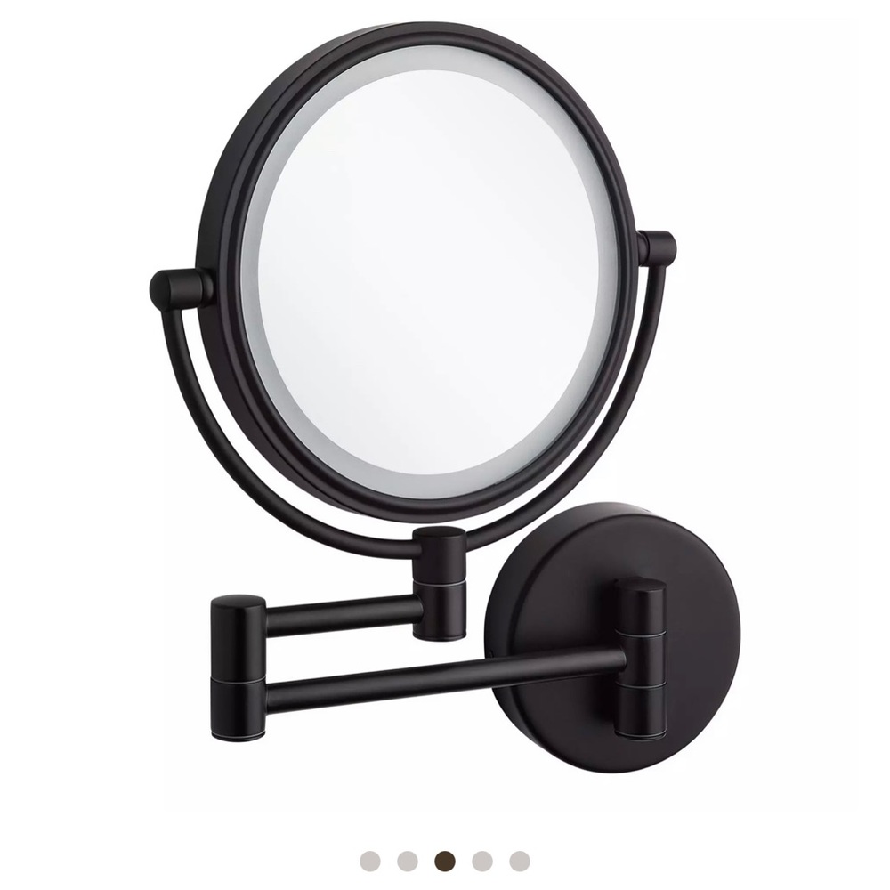 Harbin Magnifying Double-Sided Wall-Mount Lighted Makeup Mirror - Satin Black